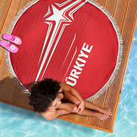 Turkiye Football 2024 Custom Beach Blanket Crescent-Stars Basic Style LT7 - Wonder Print Shop