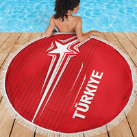 Turkiye Football 2024 Custom Beach Blanket Crescent-Stars Basic Style LT7 - Wonder Print Shop