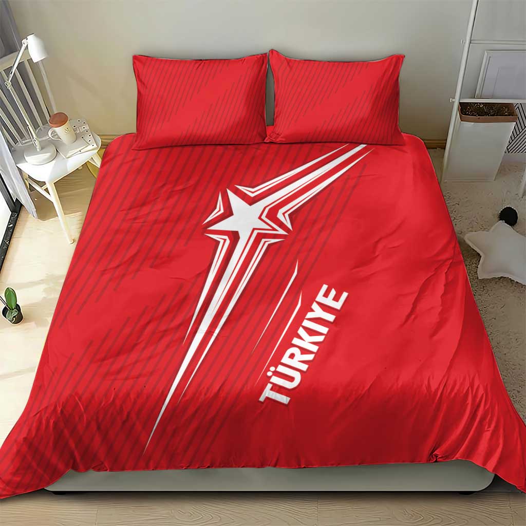 Turkiye Football 2024 Custom Bedding Set Crescent-Stars Basic Style LT7 - Wonder Print Shop
