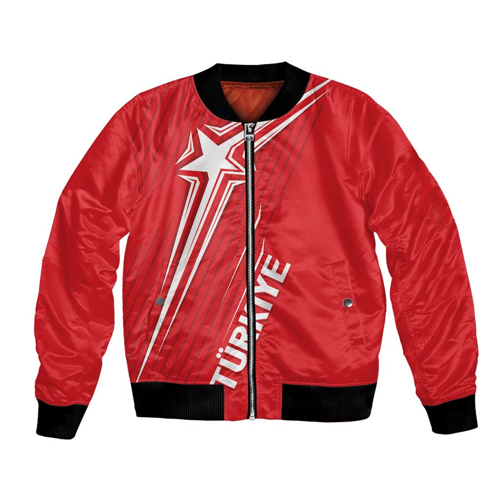 Turkiye Football 2024 Custom Bomber Jacket Crescent-Stars Basic Style LT7 - Wonder Print Shop