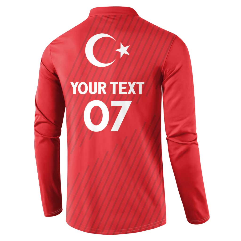 Turkiye Football 2024 Custom Button Sweatshirt Crescent-Stars Basic Style LT7 - Wonder Print Shop