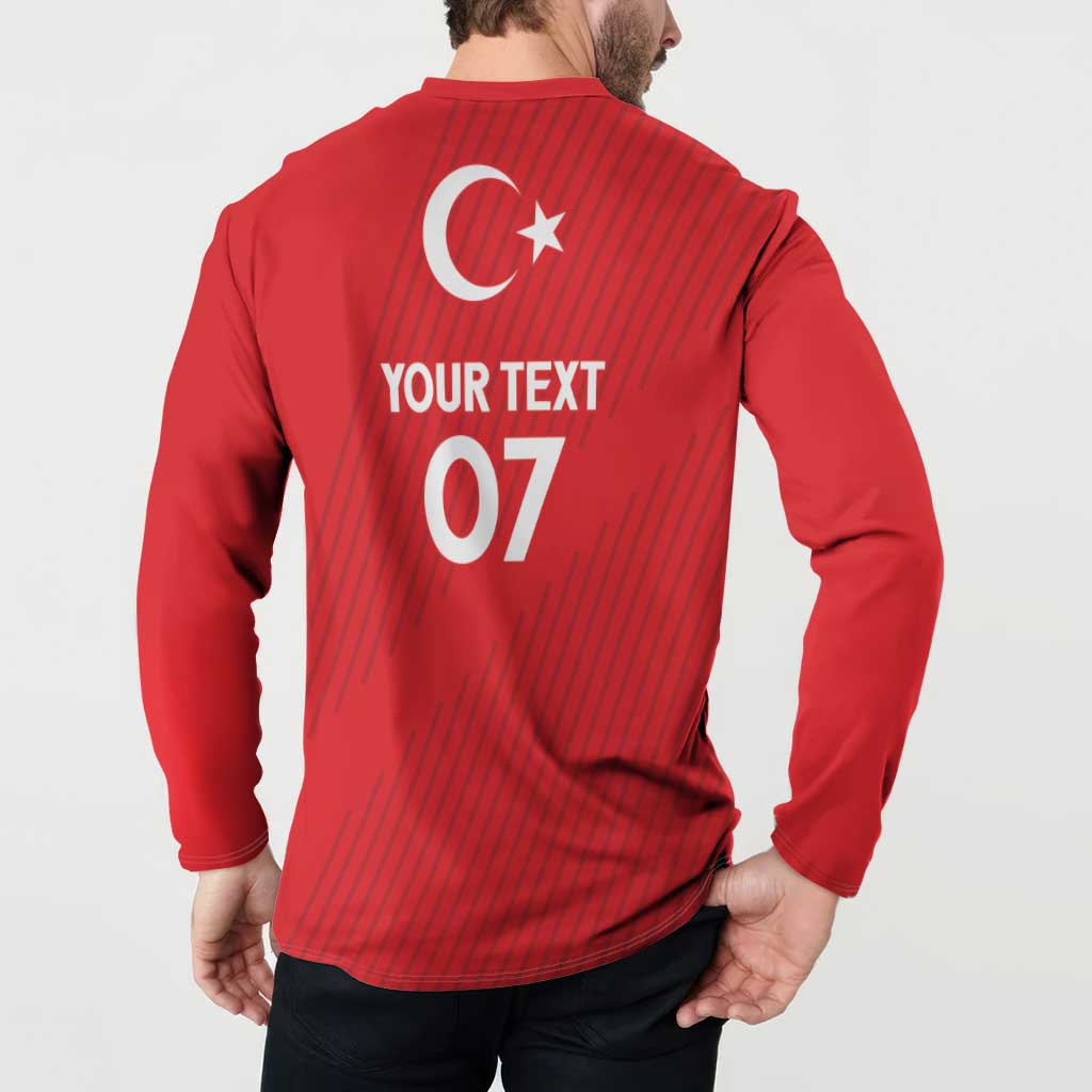 Turkiye Football 2024 Custom Button Sweatshirt Crescent-Stars Basic Style LT7 - Wonder Print Shop