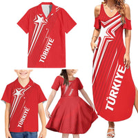 Turkiye Football 2024 Custom Family Matching Summer Maxi Dress and Hawaiian Shirt Crescent-Stars Basic Style - Wonder Print Shop