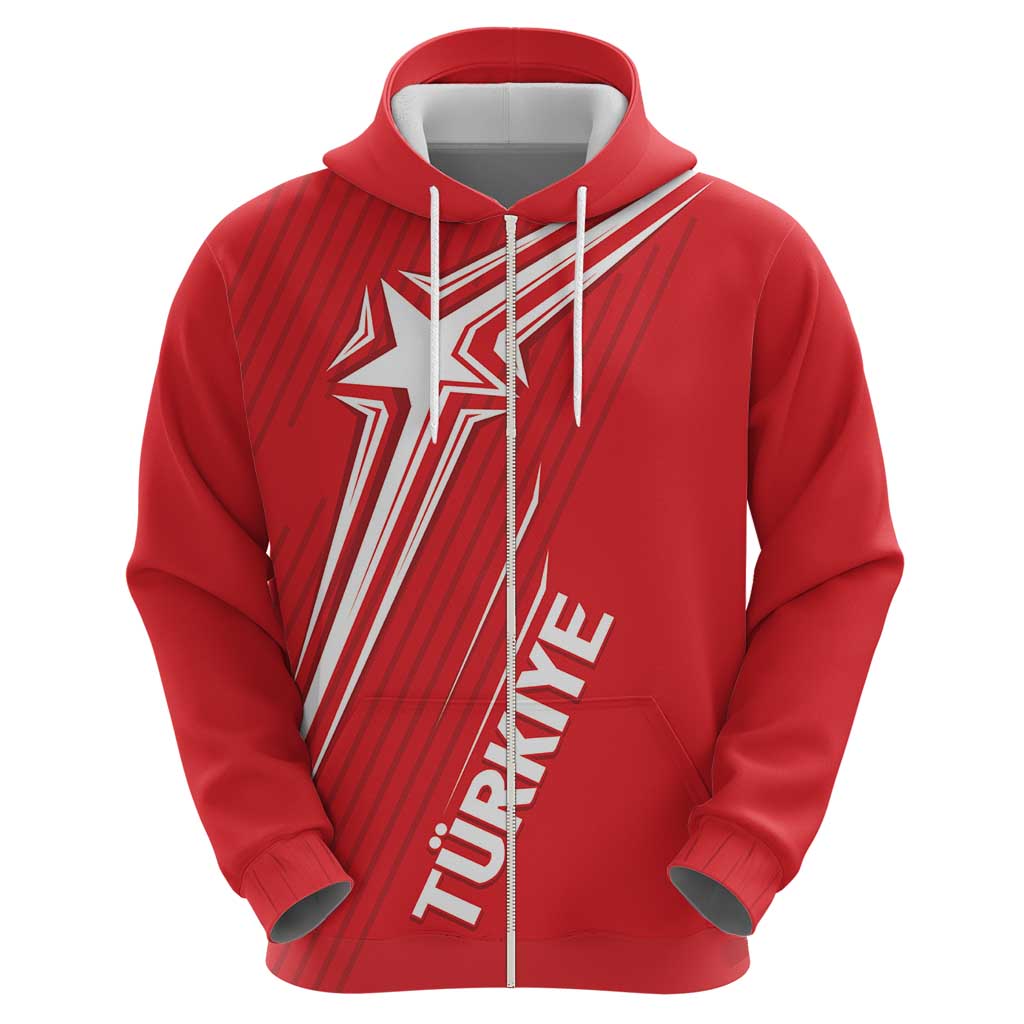 Turkiye Football 2024 Custom Hoodie Crescent-Stars Basic Style - Wonder Print Shop