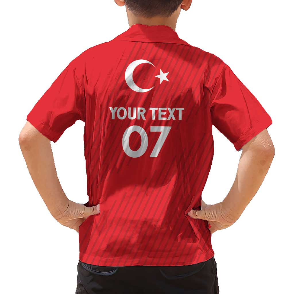 Turkiye Football 2024 Custom Kid Hawaiian Shirt Crescent-Stars Basic Style - Wonder Print Shop
