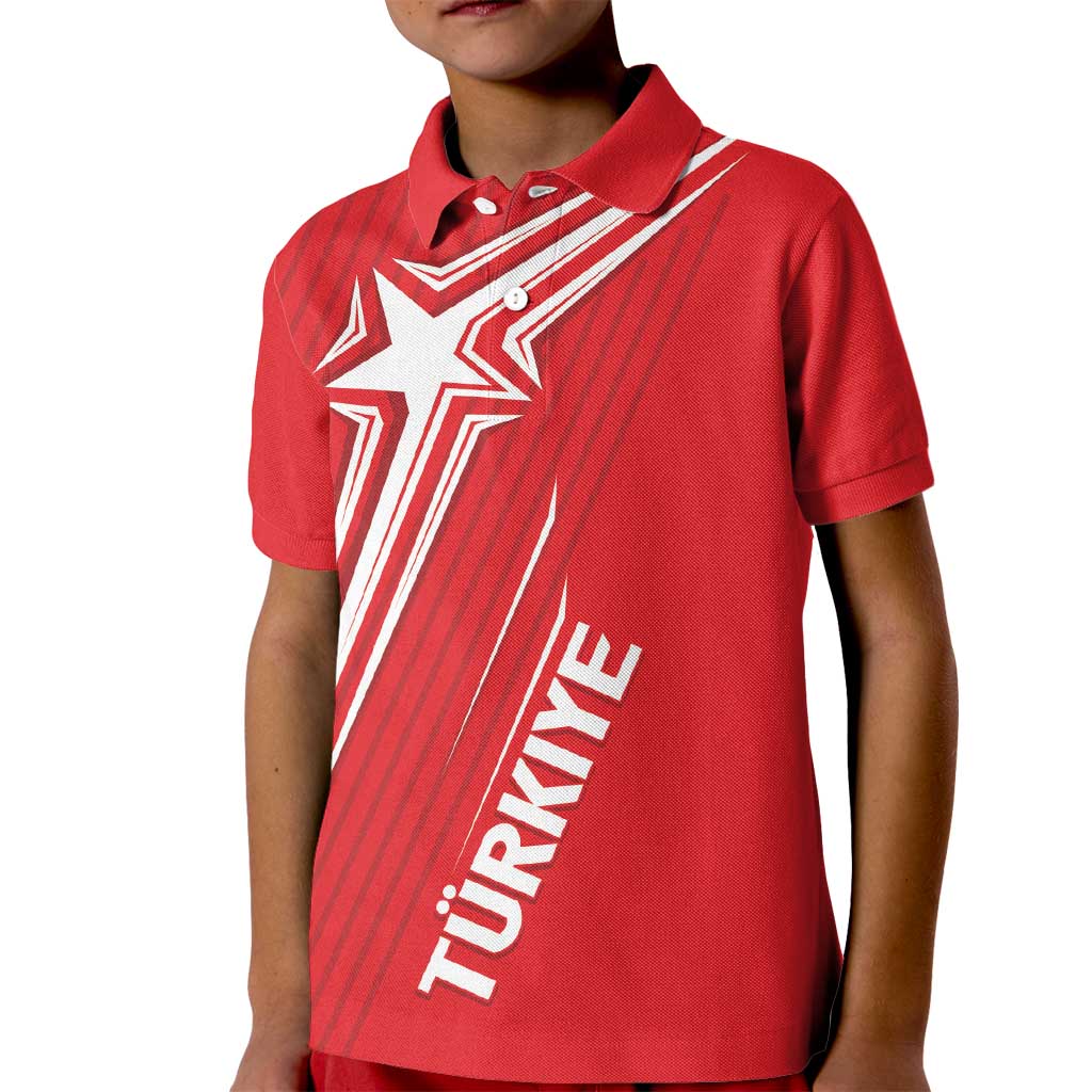 Turkiye Football 2024 Custom Kid Polo Shirt Crescent-Stars Basic Style - Wonder Print Shop