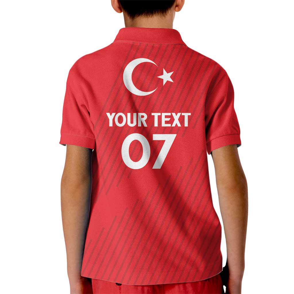 Turkiye Football 2024 Custom Kid Polo Shirt Crescent-Stars Basic Style - Wonder Print Shop