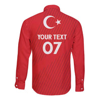 Turkiye Football 2024 Custom Long Sleeve Button Shirt Crescent-Stars Basic Style - Wonder Print Shop