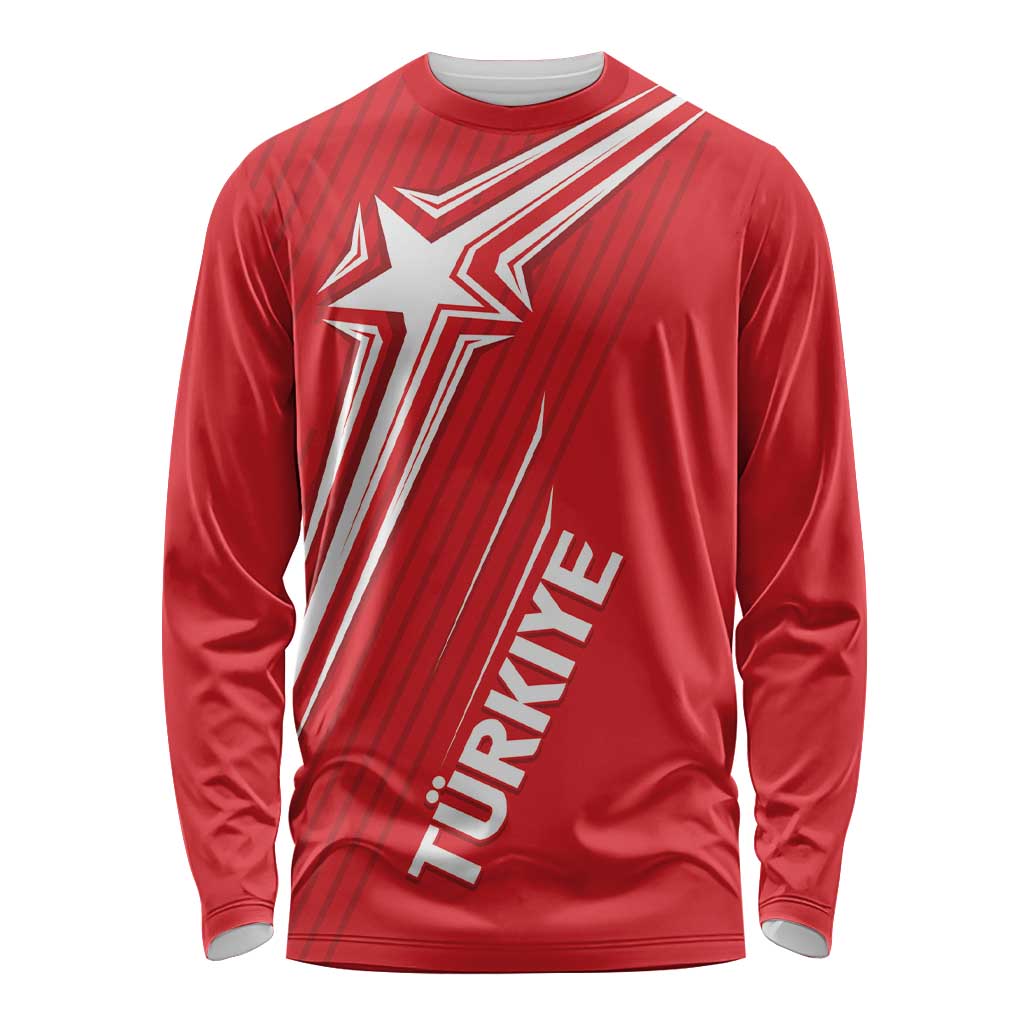 Turkiye Football 2024 Custom Long Sleeve Shirt Crescent-Stars Basic Style - Wonder Print Shop
