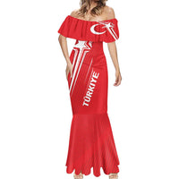 Turkiye Football 2024 Custom Mermaid Dress Crescent-Stars Basic Style - Wonder Print Shop