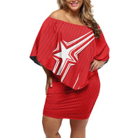 Turkiye Football 2024 Custom Off Shoulder Short Dress Crescent-Stars Basic Style - Wonder Print Shop