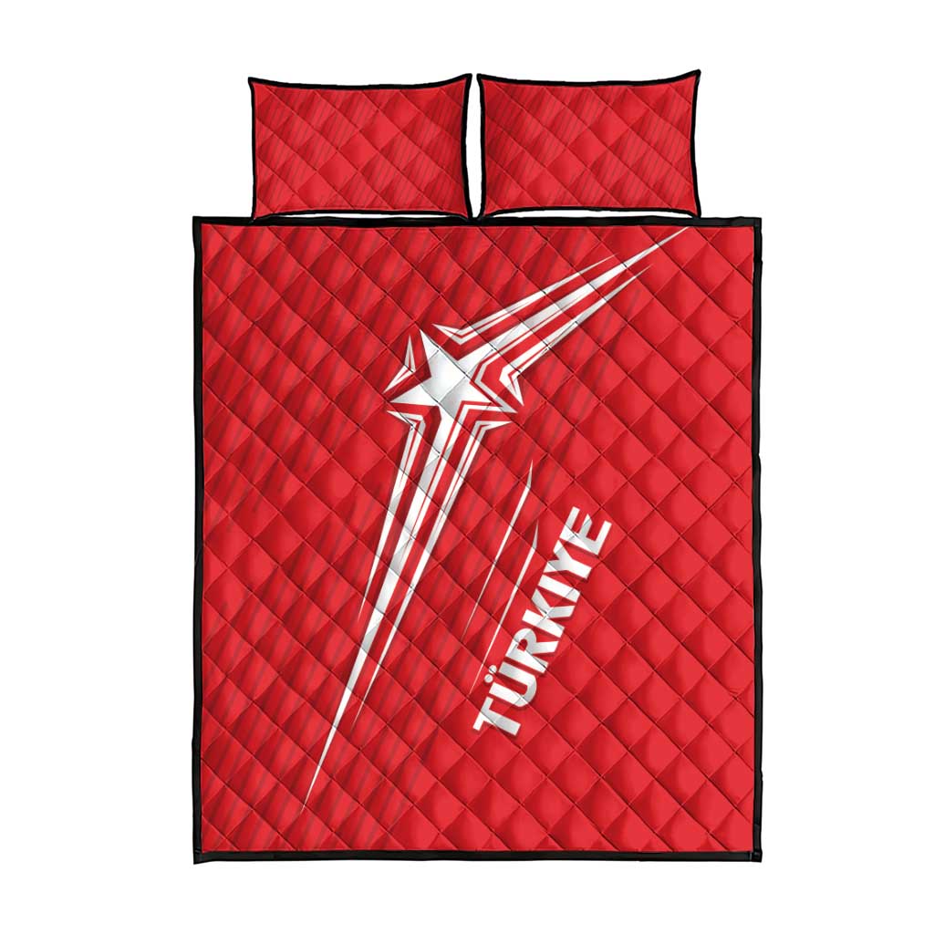 Turkiye Football 2024 Custom Quilt Bed Set Crescent-Stars Basic Style - Wonder Print Shop