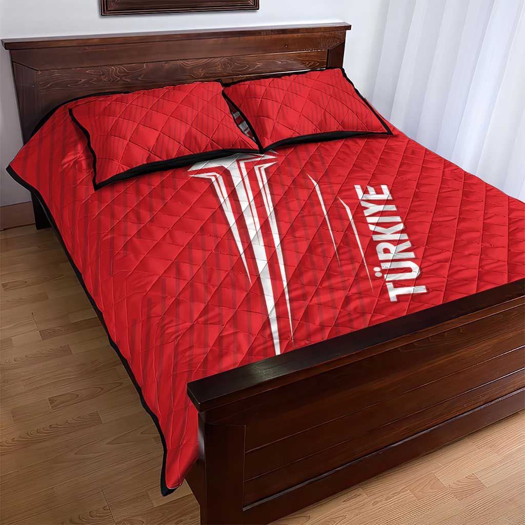 Turkiye Football 2024 Custom Quilt Bed Set Crescent-Stars Basic Style - Wonder Print Shop