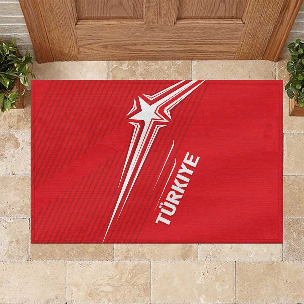 Turkiye Football 2024 Custom Rubber Doormat Crescent-Stars Basic Style - Wonder Print Shop