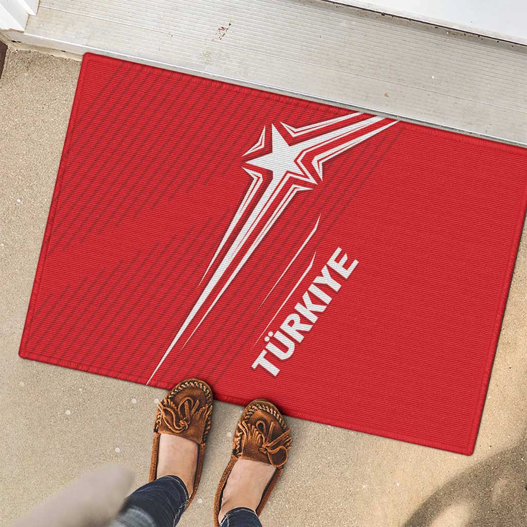 Turkiye Football 2024 Custom Rubber Doormat Crescent-Stars Basic Style - Wonder Print Shop
