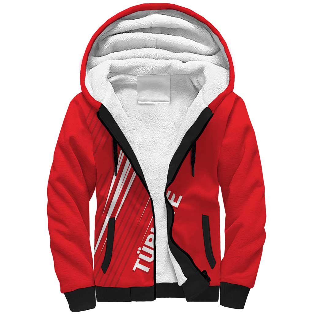 Turkiye Football 2024 Custom Sherpa Hoodie Crescent-Stars Basic Style - Wonder Print Shop