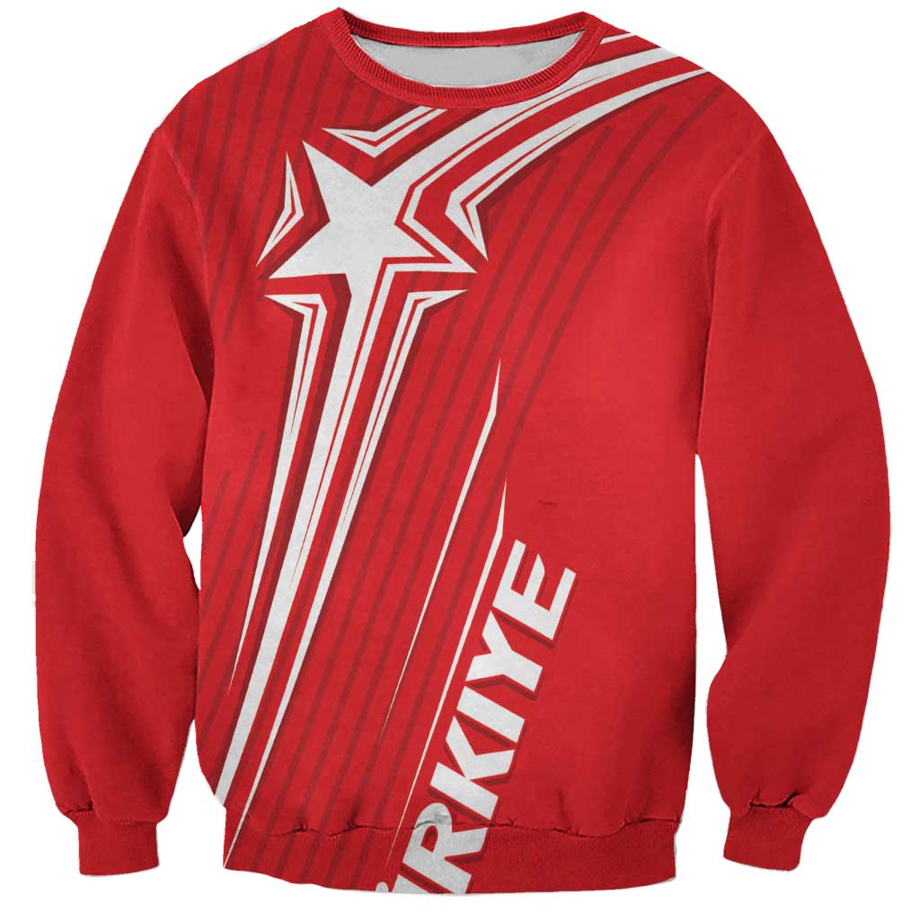 Turkiye Football 2024 Custom Sweatshirt Crescent-Stars Basic Style - Wonder Print Shop
