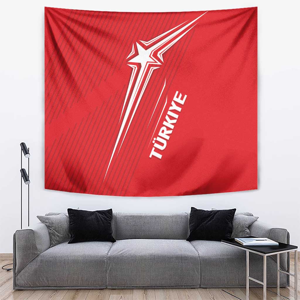 Turkiye Football 2024 Custom Tapestry Crescent-Stars Basic Style - Wonder Print Shop