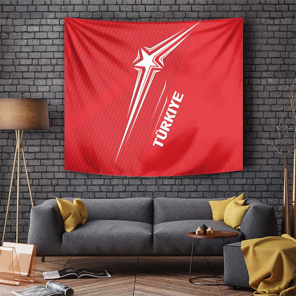 Turkiye Football 2024 Custom Tapestry Crescent-Stars Basic Style - Wonder Print Shop