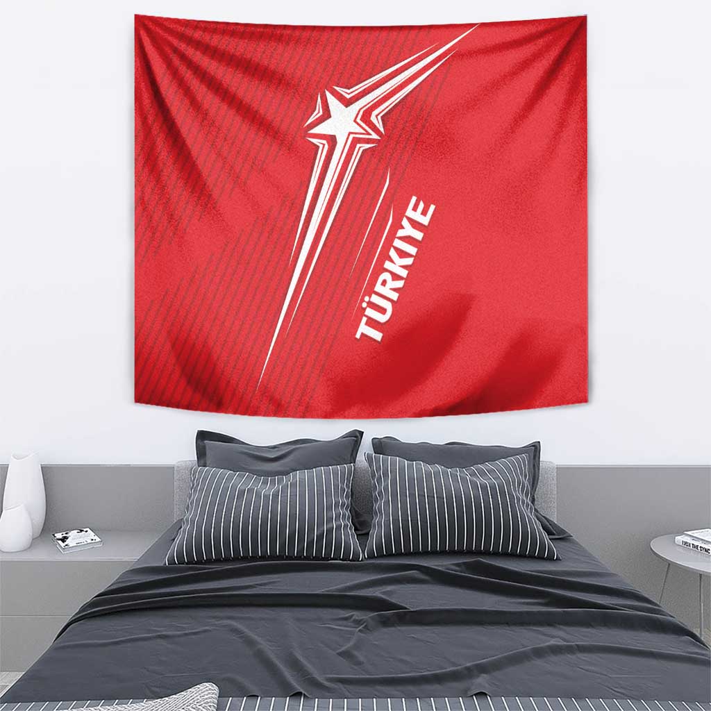 Turkiye Football 2024 Custom Tapestry Crescent-Stars Basic Style - Wonder Print Shop