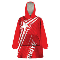 Turkiye Football 2024 Custom Wearable Blanket Hoodie Crescent-Stars Basic Style - Wonder Print Shop