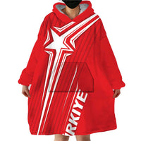 Turkiye Football 2024 Custom Wearable Blanket Hoodie Crescent-Stars Basic Style - Wonder Print Shop