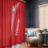 Turkiye Football 2024 Custom Window Curtain Crescent-Stars Basic Style - Wonder Print Shop
