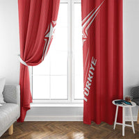Turkiye Football 2024 Custom Window Curtain Crescent-Stars Basic Style - Wonder Print Shop