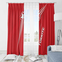 Turkiye Football 2024 Custom Window Curtain Crescent-Stars Basic Style - Wonder Print Shop
