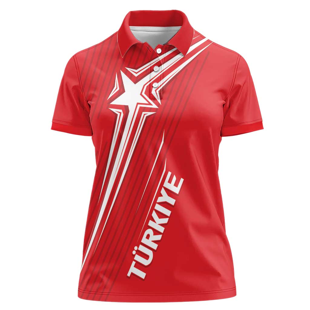 Turkiye Football 2024 Custom Women Polo Shirt Crescent-Stars Basic Style - Wonder Print Shop