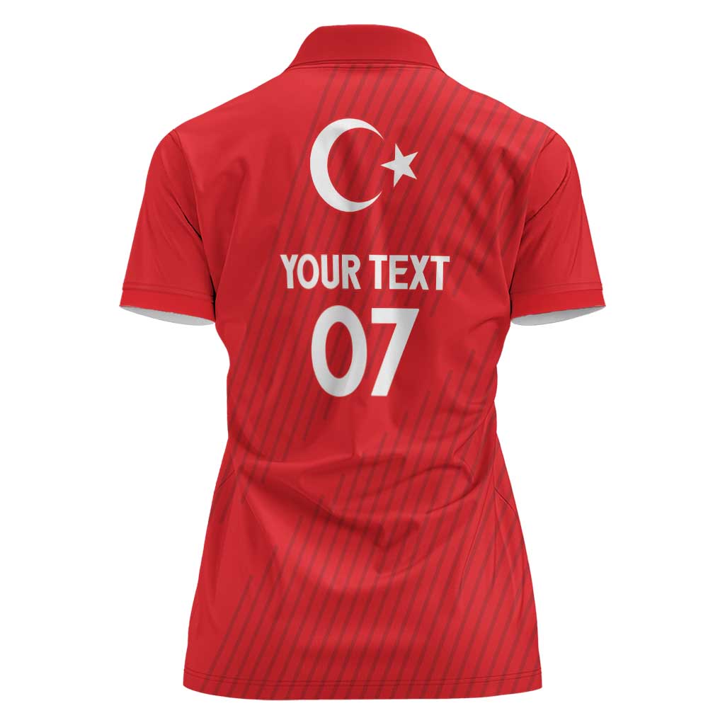 Turkiye Football 2024 Custom Women Polo Shirt Crescent-Stars Basic Style - Wonder Print Shop