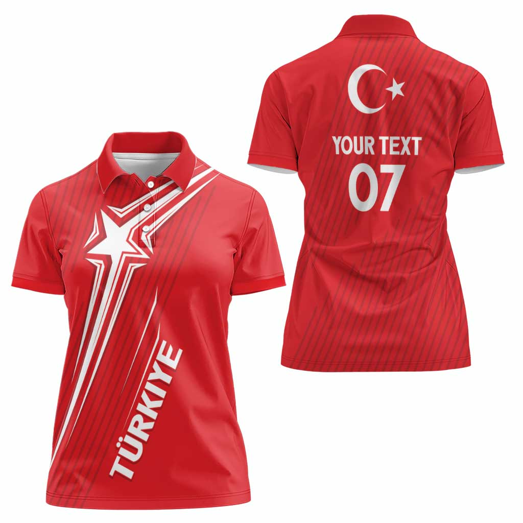 Turkiye Football 2024 Custom Women Polo Shirt Crescent-Stars Basic Style - Wonder Print Shop