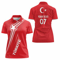 Turkiye Football 2024 Custom Women Polo Shirt Crescent-Stars Basic Style - Wonder Print Shop