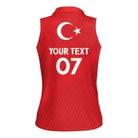 Turkiye Football 2024 Custom Women Sleeveless Polo Shirt Crescent-Stars Basic Style - Wonder Print Shop