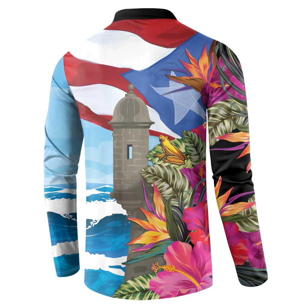 Puerto Rico El Morro Button Sweatshirt Boriken Seascape - Wonder Print Shop