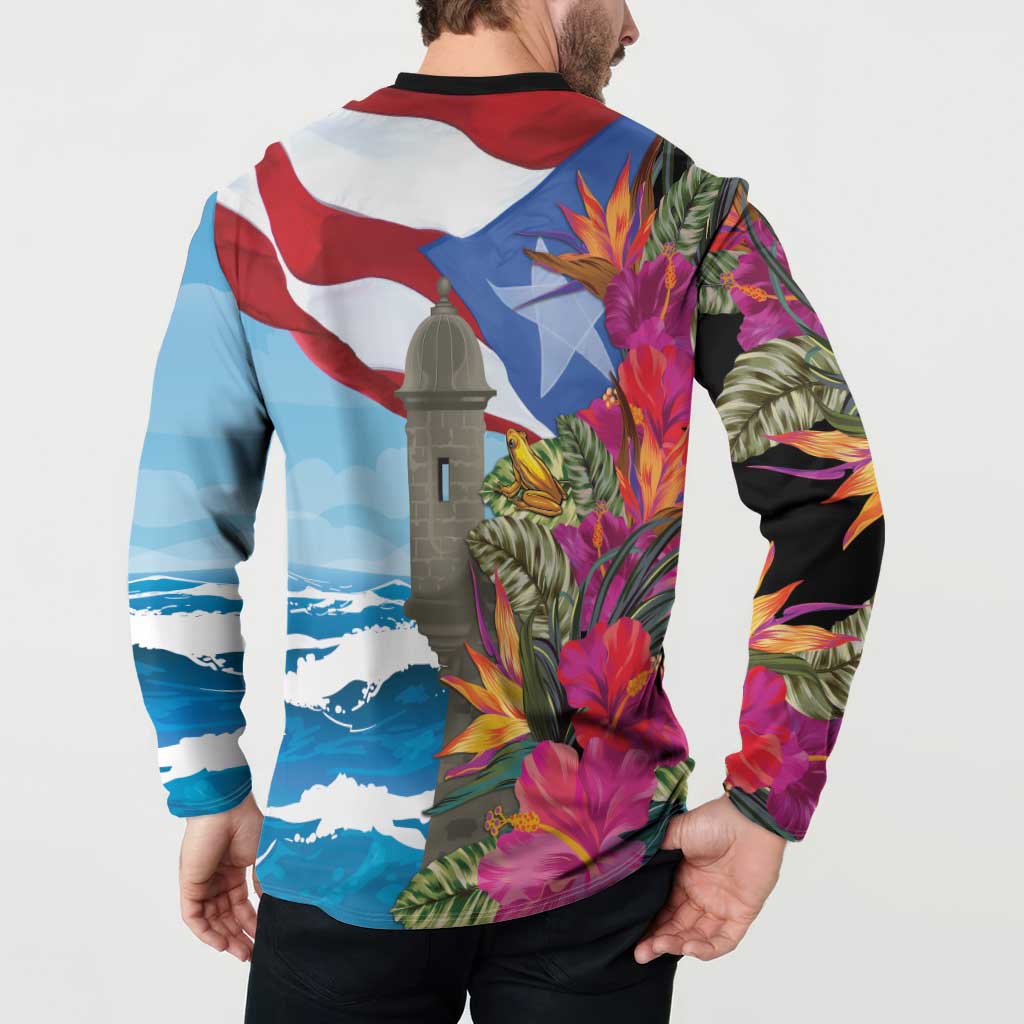 Puerto Rico El Morro Button Sweatshirt Boriken Seascape - Wonder Print Shop