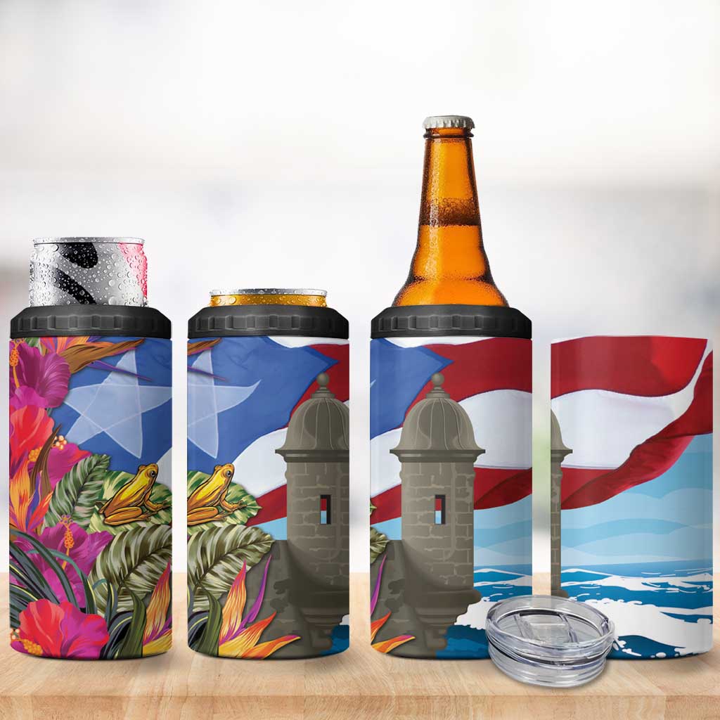 Puerto Rico El Morro 4 in 1 Can Cooler Tumbler Boriken Seascape - Wonder Print Shop