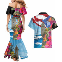 Puerto Rico El Morro Couples Matching Mermaid Dress and Hawaiian Shirt Boriken Seascape - Wonder Print Shop