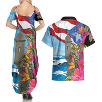 Puerto Rico El Morro Couples Matching Summer Maxi Dress and Hawaiian Shirt Boriken Seascape - Wonder Print Shop