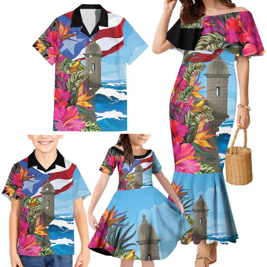 Puerto Rico El Morro Family Matching Mermaid Dress and Hawaiian Shirt Boriken Seascape - Wonder Print Shop