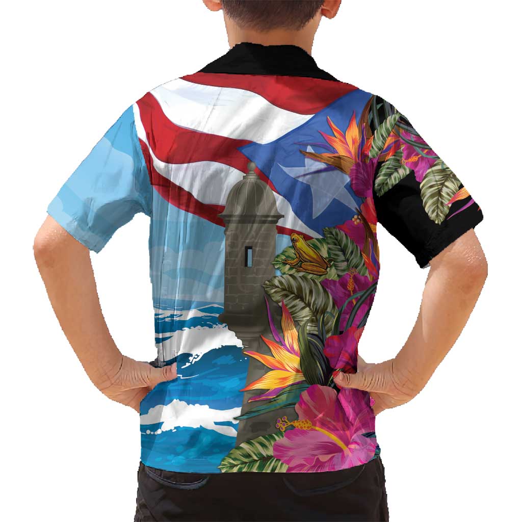 Puerto Rico El Morro Family Matching Off Shoulder Maxi Dress and Hawaiian Shirt Boriken Seascape - Wonder Print Shop