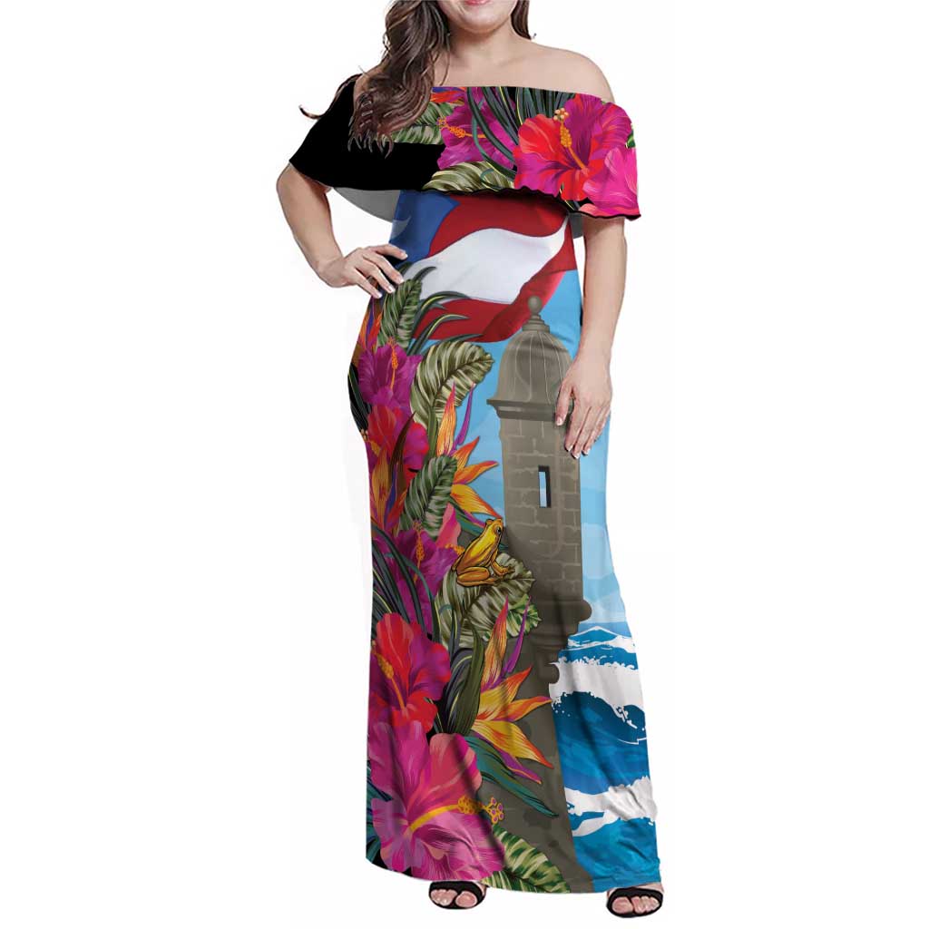 Puerto Rico El Morro Family Matching Off Shoulder Maxi Dress and Hawaiian Shirt Boriken Seascape - Wonder Print Shop
