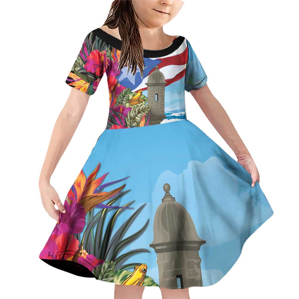 Puerto Rico El Morro Family Matching Off Shoulder Short Dress and Hawaiian Shirt Boriken Seascape - Wonder Print Shop