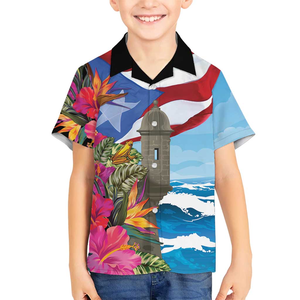 Puerto Rico El Morro Family Matching Off Shoulder Short Dress and Hawaiian Shirt Boriken Seascape - Wonder Print Shop