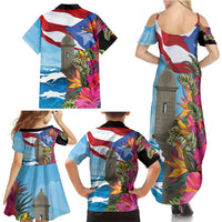 Puerto Rico El Morro Family Matching Summer Maxi Dress and Hawaiian Shirt Boriken Seascape - Wonder Print Shop