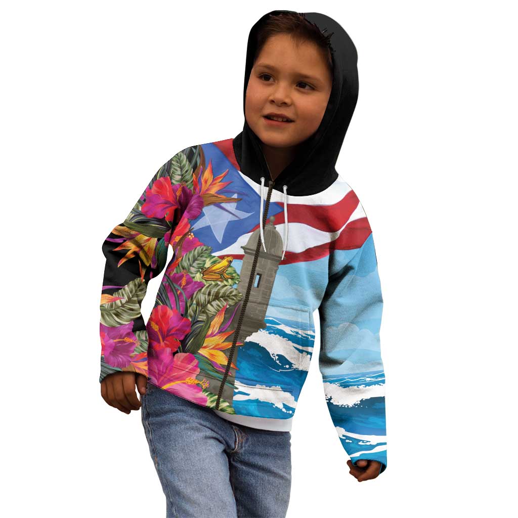 Puerto Rico El Morro Kid Hoodie Boriken Seascape - Wonder Print Shop