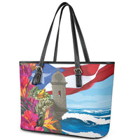 Puerto Rico El Morro Leather Tote Bag Boriken Seascape - Wonder Print Shop
