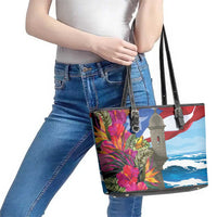 Puerto Rico El Morro Leather Tote Bag Boriken Seascape - Wonder Print Shop