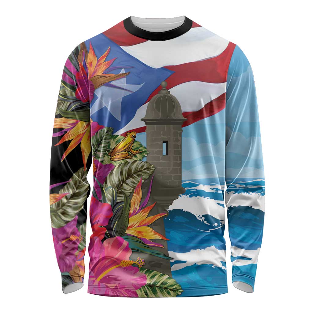 Puerto Rico El Morro Long Sleeve Shirt Boriken Seascape - Wonder Print Shop
