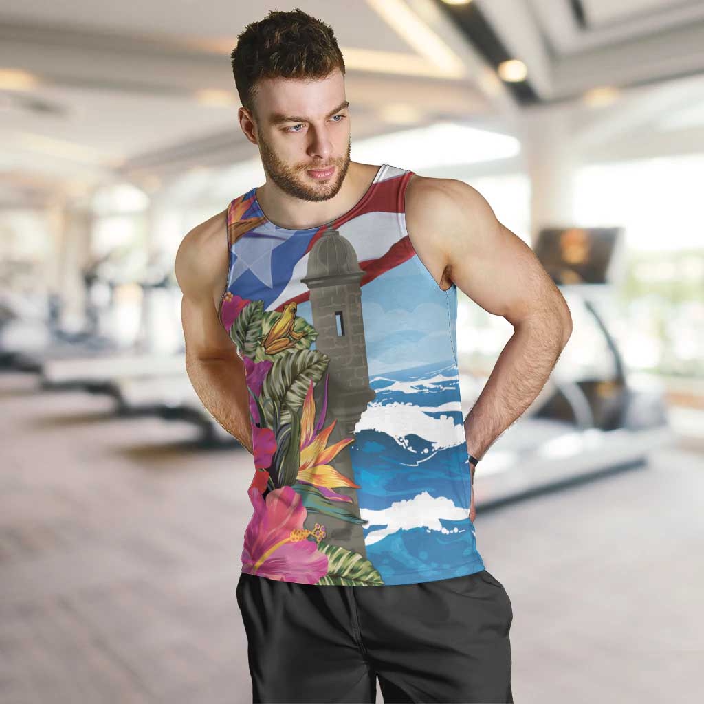 Puerto Rico El Morro Men Tank Top Boriken Seascape - Wonder Print Shop